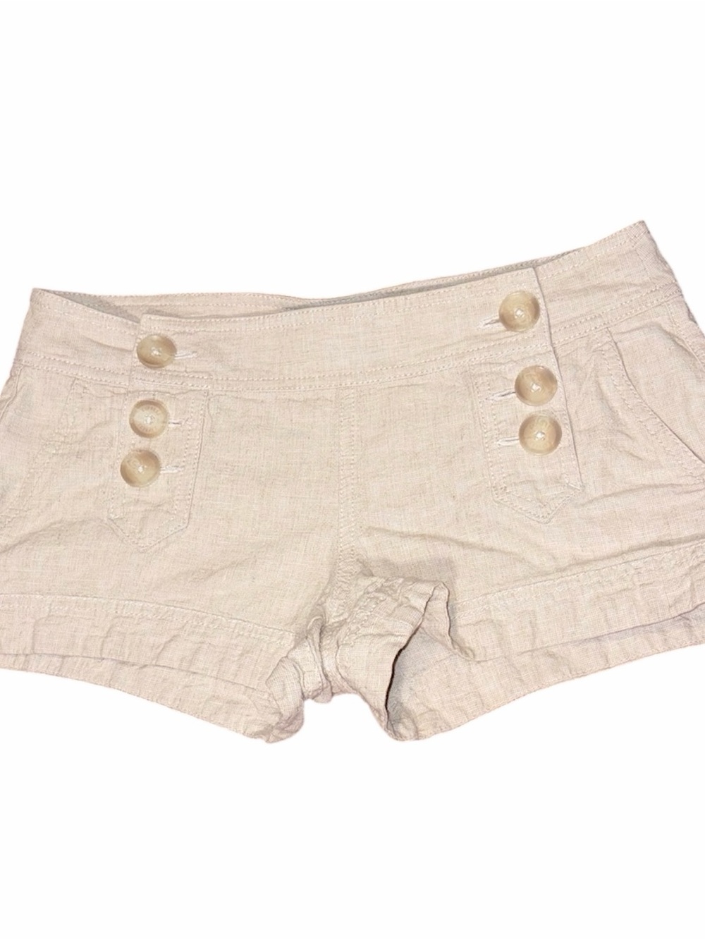 Express Women’s High-Waist Sailor Shorts in Cream